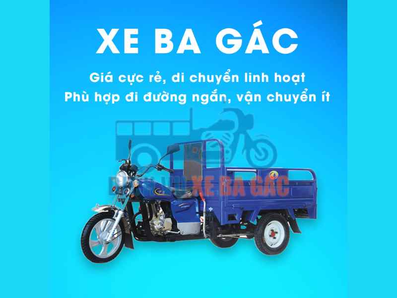 Xe ba gác chở thuê 24h - đơn vị vận chuyển giá rẻ tại TPHCM